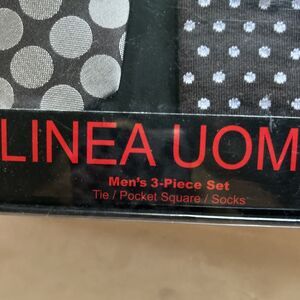 Lina Uomo Men’s 3 Piece Set Tie Pocket Square Socks
